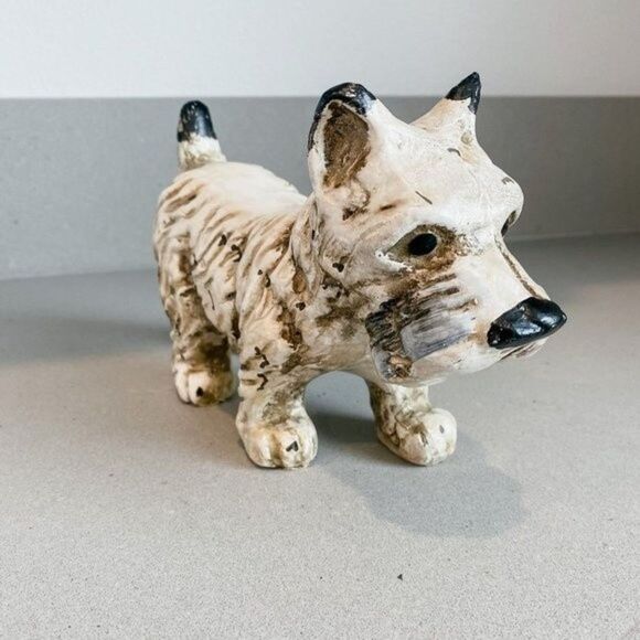 Vintage Westie Chalk Ware Terrier Dog Figurine, 5" Tall - Picture 1 of 7